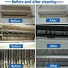 A collage showing before and after cleaning images of an air conditioner's internal components. Podgląd zdjęcia produktu
