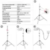 An infographic showing the specifications and assembly steps for a grow light. Produktbild-Vorschau