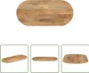 The Living Store Tischplatte 100x40x3,8 cm Oval Massivholz Produktbild-Vorschau 1