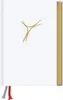 A book with a white cover and a gold spine, featuring a gold abstract design on the cover and two ribbon bookmarks (red and gray) at the bottom. Náhľad obrázku produktu