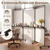 COSTWAY Roomdivider met wielen, inklapbare scheidingswand, Productafbeelding-voorbeeld 4