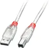 Câble LINDY USB 2.0 type A/B transparent M/M 3m Voir les images du produit 1