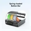 A 3D printer filament system with multiple spools of filament inside, shown with a close-up inset of a spring-loaded component. Produktbild-Vorschau