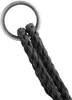Close-up of a metal ring with dark gray braided ropes attached. Anteprima dell’immagine prodotto