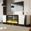 OKWISH Meuble TV avec Fausse Cheminée et Effet Flamme LED, Voir les images du produit 5