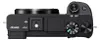 Top view of a black Sony Alpha 6400 camera. Voir les images du produit