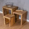 3er Set Beistelltisch Mango Holz Braun Natur Massiv Produktbild-Vorschau 5