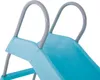 Close-up of the top of a blue plastic slide with gray handles. Anteprima dell’immagine prodotto