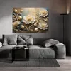 Leinwandbild Blumen in goldenem Glanz 120x80 Feeby Gold Produktbild-Vorschau 2