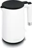 A white electric kettle with a black lid and handle, shown on a white background. Podgląd zdjęcia produktu
