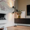 Industrielle Stehlampe Schwarz mit Goldenen 3 Lichtern Produktbild-Vorschau 9
