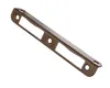 A metal door strike plate with two rectangular cutouts and two circular screw holes, presented on a white background. Náhled obrázku produktu