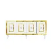 A white and gold sideboard with four doors, presented on a white background. Produktbild-Vorschau