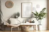 A cozy living room corner with a chair, plants, and decor. Produktbild-Vorschau