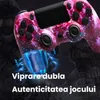 A close-up marketing image of a game controller with a galaxy pattern, highlighting its vibration feature. Produktbild-Vorschau