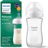 A Philips Avent Natural Response glass baby bottle and its packaging are displayed side-by-side. Podgląd zdjęcia produktu