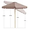 Sekey Balkonschirm 200 cm Ø Holzoptik, Knickbar, Stabiler Produktbild-Vorschau 4