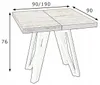 Kovový rozkládací čtvercový stůl LANCELOT 90x90-190 cm Náhled obrázku produktu 9