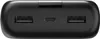Close-up view of the ports on a black power bank. Náhled obrázku produktu