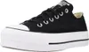 A black Converse Chuck Taylor All Star Lift Ox sneaker with a white platform sole, shown from a side angle against a white background. Voir les images du produit