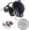A collage showing a disc cutter and its accessories, including a power adapter and tubing. Náhled obrázku produktu