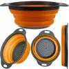 Ruhhy 23253 Opvouwbare siliconen zeef, 24 cm, oranje-grijs Productafbeelding-voorbeeld 1