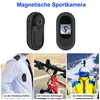 Collage showing a small black camera and examples of its use. Produktbild-Vorschau