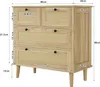 Commode Fortuna Lai avec 4 tiroirs - tiroirs en rotin, Voir les images du produit 3