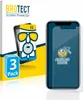 A product shot of a screen protector packaging and a phone with a screen protector applied. Produktbild-Vorschau