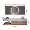 A bathroom vanity with a sink, mirror, and storage, with dimensions indicated. Anteprima dell’immagine prodotto