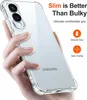 A hand holding a clear phone case on a white background with marketing text. Produktbild-Vorschau