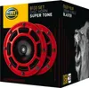 The image shows the packaging of HELLA disc horns, featuring a close-up of the horns and a graphic of a lion's head. Podgląd zdjęcia produktu