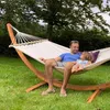 Houpací síť Rijoka s dřevěným rámem - Zahradní lehátko s Náhled obrázku produktu 7