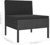 vidaXL 11-tlg. Garten-Lounge-Set mit Auflagen Poly Rattan Produktbild-Vorschau 7