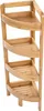 A four-tiered corner shelf unit made of bamboo. Podgląd zdjęcia produktu