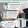 TEAMFAR Kochtopf 24cm 5,7L Edelstahl Nudeltopf Induktion Produktbild-Vorschau 4