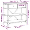 Konzolový stolík dub sonoma 75 x 34,5 x 75 cm kompozitné Náhľad obrázku produktu 12