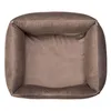 Premium Hundebett Velvet Braun L – 93x77x22 cm | Weiches Produktbild-Vorschau 3