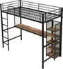 Postel na vyvýšený rám - 90 x 200 cm, černá, kov a MDF, s Náhled obrázku produktu 16