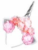 Einhorn-Haarreif mit Blüten silber-pink-orange - Produktbild-Vorschau 2
