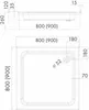 BADLAND Duschwanne Quadratisch Grawello 80x80x26 cm mit Produktbild-Vorschau 3