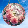 GKA XL Sonnenfänger 4 rosa Rosen mit Libelle 20 cm Buntglas Produktbild-Vorschau 2