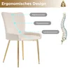 A beige upholstered chair with gold legs, illustrating ergonomic design features. Podgląd zdjęcia produktu