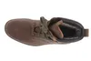 A top-down view of a brown leather boot. Voir les images du produit