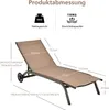 COSTWAY Sonnenliege Gartenliege mit Rollen, verstellbarer Produktbild-Vorschau 3