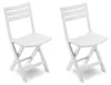 2 Stück Gartenstuhl Klappstuhl Outdoorstuhl Kunststoff Weiß Produktbild-Vorschau