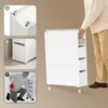 SoBuy Mobile bagno basso Con ruote Bianco stile scandinavo Anteprima dell’immagine prodotto 5