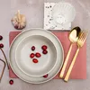 A table setting with plates, cutlery, and cranberries. Náhľad obrázku produktu