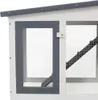 vidaXL Großer Kaninchenstall Grau und Weiß 201x45x85 cm Produktbild-Vorschau 4