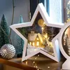 LED Stern weiß 3D Deko Winterszene beleuchtet Glas Produktbild-Vorschau 1